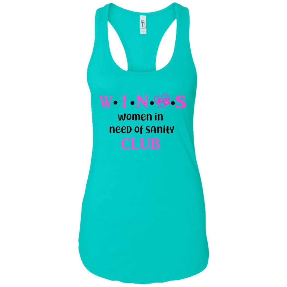 Tank Top Tahiti Blue / X-Small WineyBitches.Co WINOS Club Ladies Ideal Racerback Tank Top (Pink Lettering) WineyBitchesCo