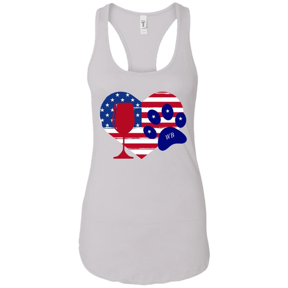 Tank Top White / X-Small WineyBitches.Co American Wine Paw Heart Ladies Ideal Racerback Tank WineyBitchesCo