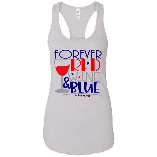 Tank Top White / X-Small WineyBitches.Co Forever Red Wine & Blue Ladies Ideal Racerback Tank WineyBitchesCo