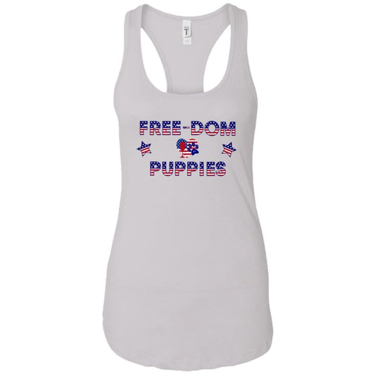 Tank Top White / X-Small WineyBitches.Co Free-Dom Puppies Ladies Ideal Racerback Tank WineyBitchesCo
