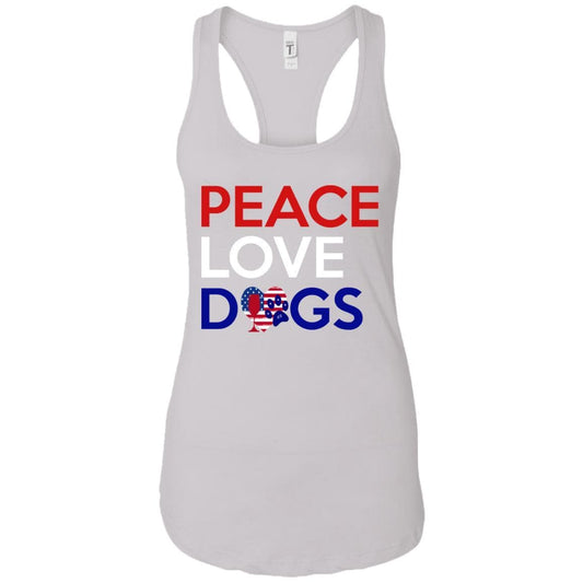 Tank Top White / X-Small WineyBitches.Co Peace Love Dogs Ladies Ideal Racerback Tank WineyBitchesCo