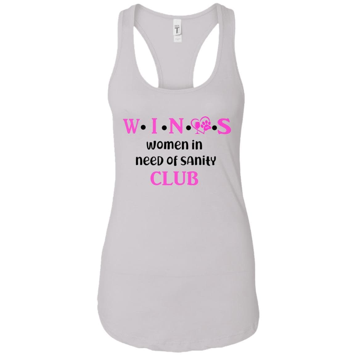 Tank Top White / X-Small WineyBitches.Co WINOS Club Ladies Ideal Racerback Tank Top (Pink Lettering) WineyBitchesCo