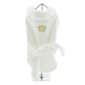 Dog white bathrobe